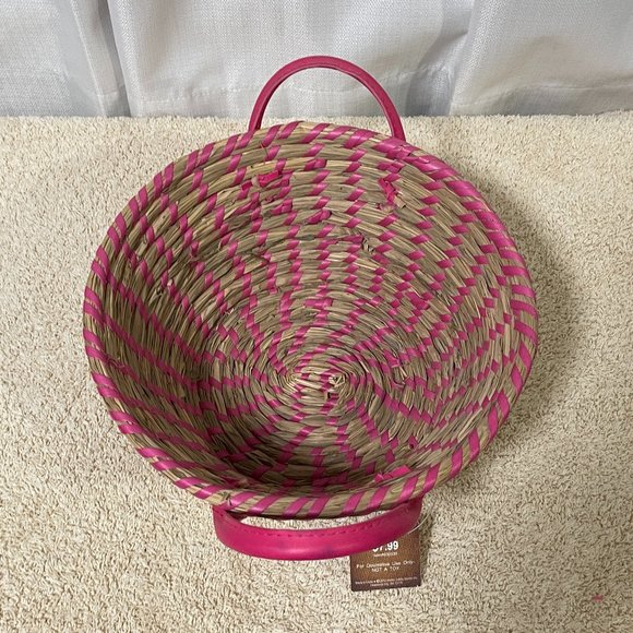 Set of 4 Baskets Pink Pattern Woven Baskets Excellent Condition! - Picture 3 of 13